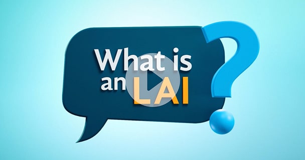 A speech bubble with the text "What is an LAI?" and a blue question mark.