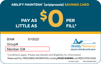 Abilify Maintena Savings Card
