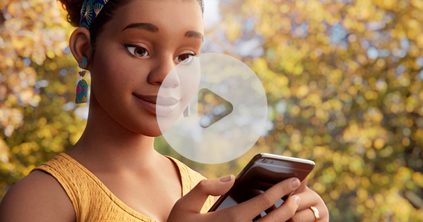 A female ABILIFY ASIMTUFII patient looking at her phone.