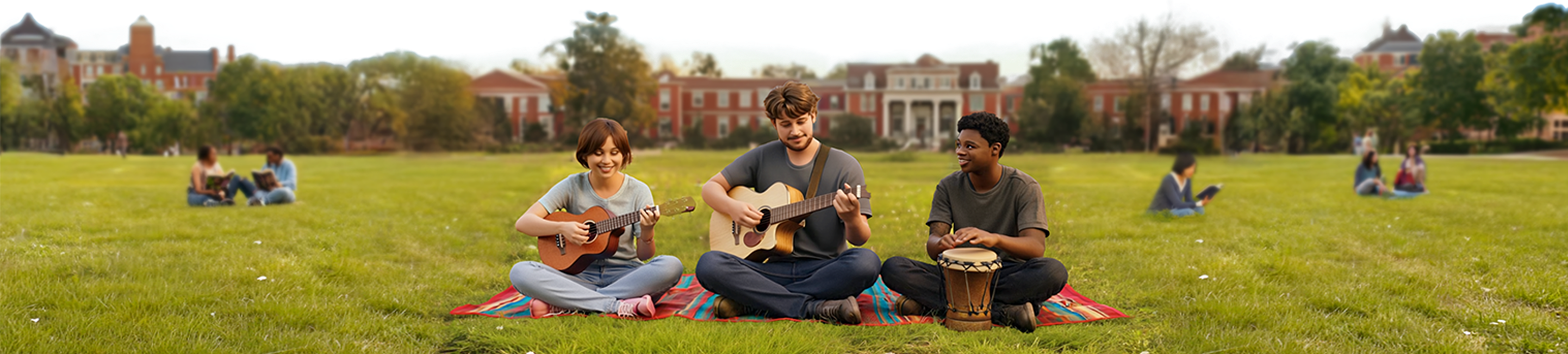 ABILIFY ASIMTUFII for schizophrenia patient playing music in a park with his friends.
