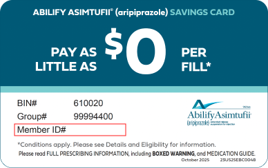 Abilify Asimtufii Savings Card